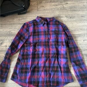 Plaid Men's Shirt - Blue and Red